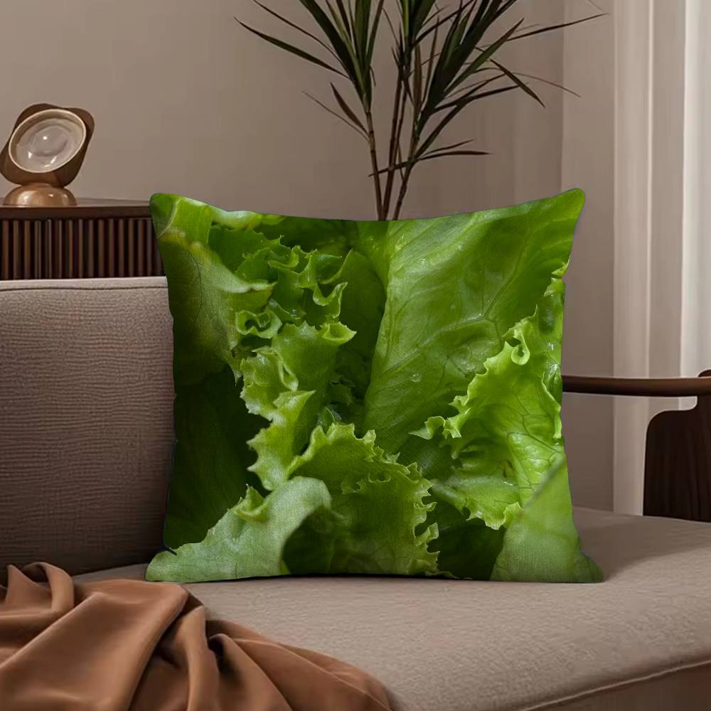 Fresh Food Anime Health Pillow Case Anti-dustmite Pillowcase Invisible zipper silky short plush Sofa cushion cover