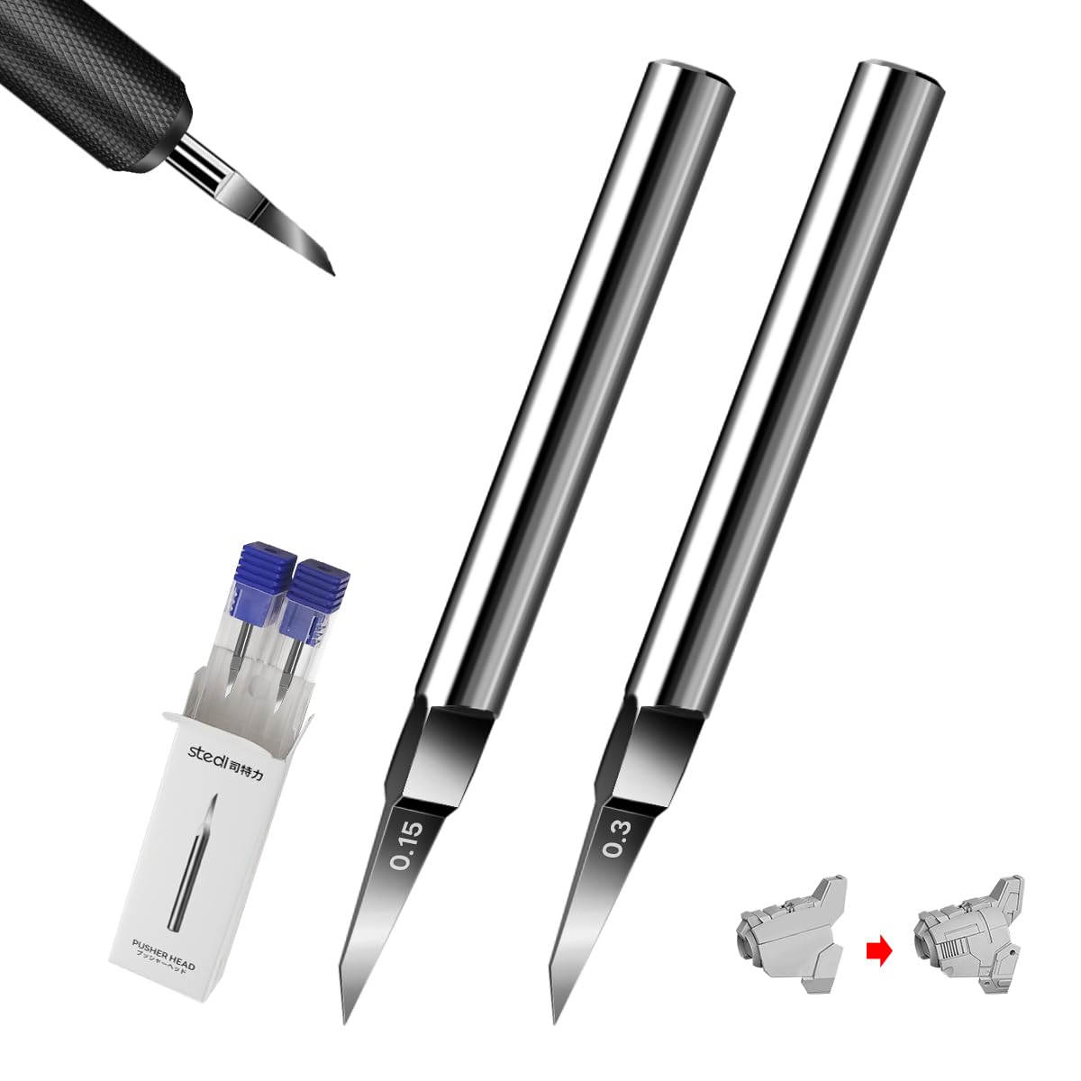 

Стеди Модель Скрайбер Вольфрамовая Сталь для Моделирования RG Масштаб Модель Гандам для Замены Панелей Лезвие Скрайбера Лезвие, Лезвие, Размер 0.15+0.3мм, Хобби,