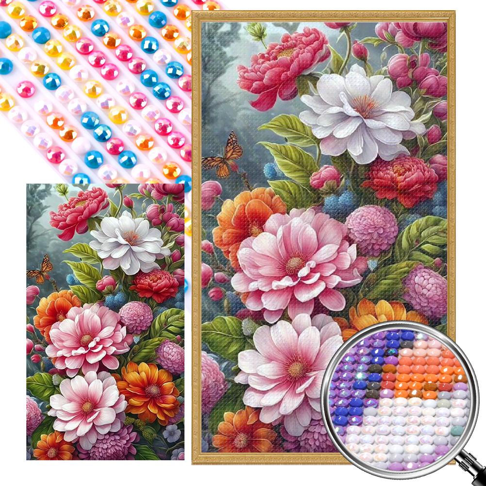 5D bricolaj complet rotund burghiu parțial AB kit de pictură cu diamante flori Art Decor