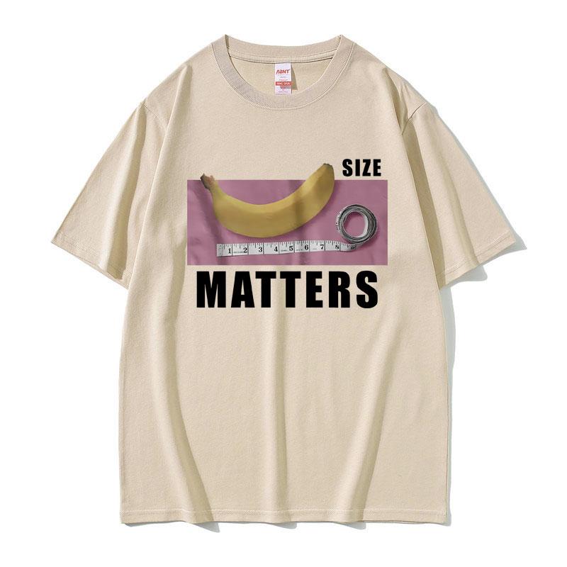 Banana Size Matters T-shirt Funny Meme Shirt Men Women Clothing Casual Fashion T Shirts Fashion Hip Hop Aesthetic Streetwear