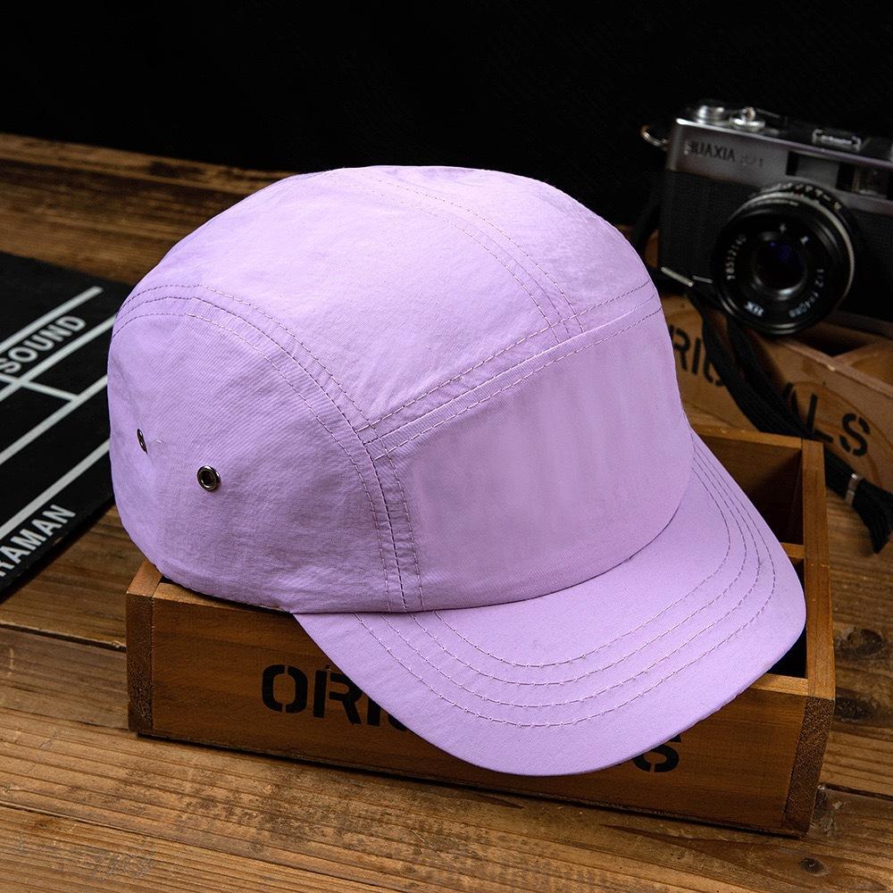 Japanese Short Brim Solid Color Quick Dry 5-Panel Baseball Cap Unisex Summer New UV Protection Casual Sun Peaked Hat