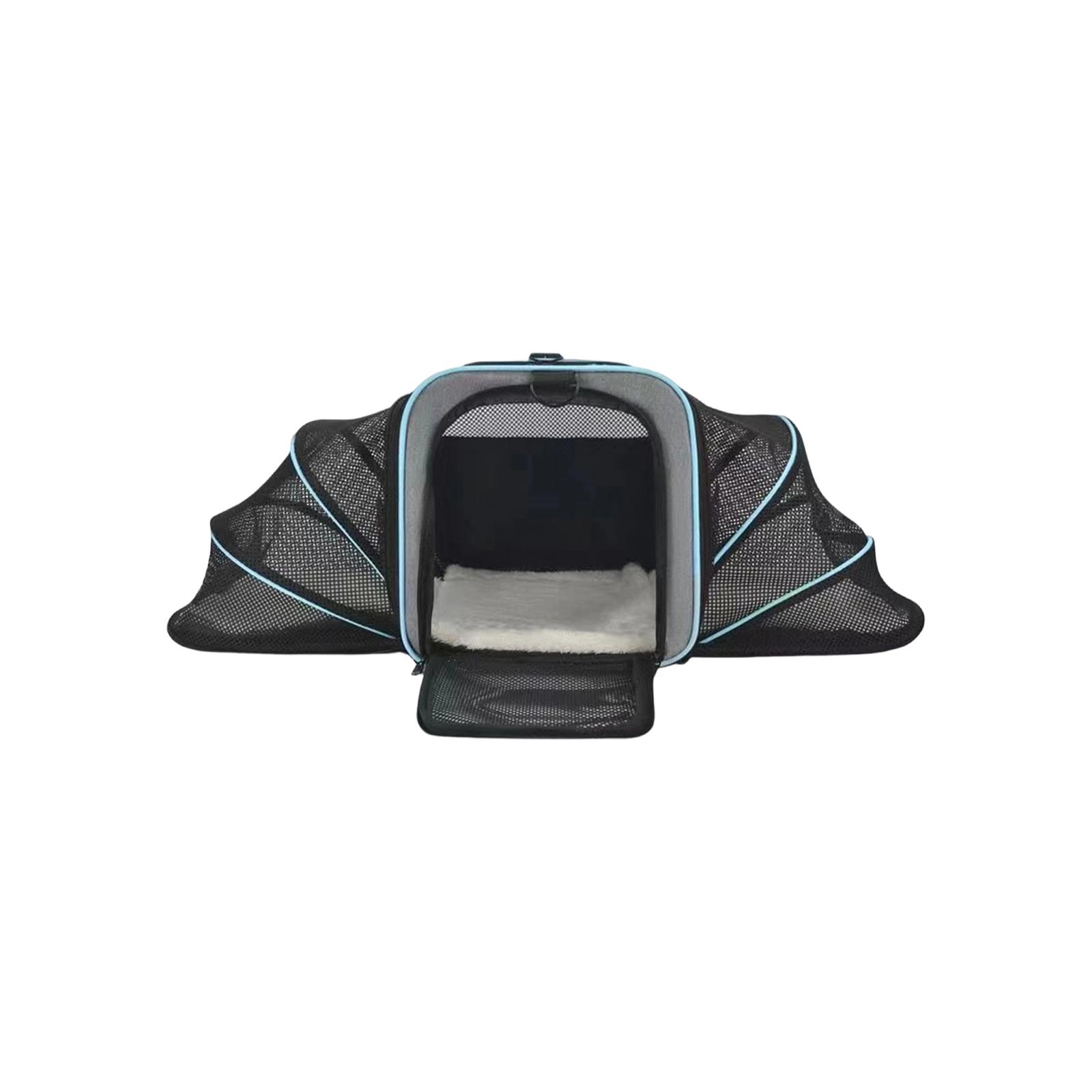 

Подвійна розширювана переноска для домашніх тварин - для кішок і маленьких собак - портативна, дихаюча дорожня сумка зі стабільним сталевим каркасом One Size