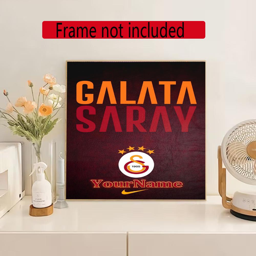 Galatasaray Customize Your Name Diamond Painting Round Diamond Rhinestones Mosaic Diamond Embroidery Wall Paintings Rhinestones Gift Frameless