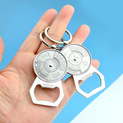 Creative Perpetual Calendar Keychain and Beer Bottle Opener Pendant Gift