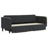 VidaXL Daybed with Trundle and Drawers Black 80x200 Cm Velvet 3197108