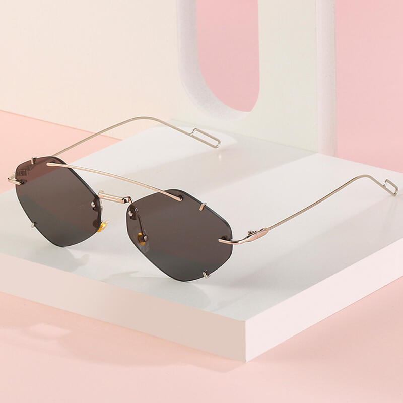 NeoRetro 2580 Two-Bridge Minimal Sunglasses C1 Black