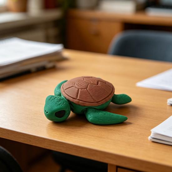 3D-gedruckte Schildkrötenverzierung, winzige Schildkrötenfigur mit beweglichen Gelenken, süßes Mini-Schildkröten-Fidget-Spielzeug für Kinder und Erwachsene, Stressabbau, Schreibtischzubehör