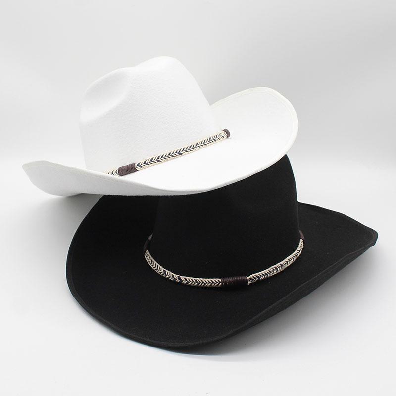 Wool Eaves Curled Wool Hat Western Cowboy Gift Hat Men'S And Women'S Couple Hat Ethnic Felt Hat