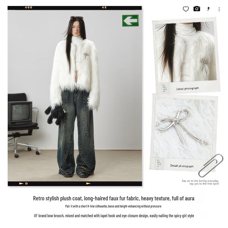 UNIFREE Faux Fur Short Jacket