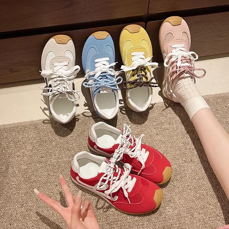 Retro Flat Bottom Butterfly Knot Shoelaces Breathable Mini Dequn Shoes Women's Casual Shoes EVA Insole Non-Slip Spring Autumn