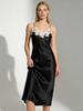 High-Definition Lace-Edge Acetate Dress for Seaside Vacations, Weddings, and Parties