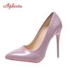 Fashion Aphixta 2025 Spring Super High 12cm Stiletto Heels Pumps Women Shoes Pointed Toe Florescence Patent Leather Office Thin Heel