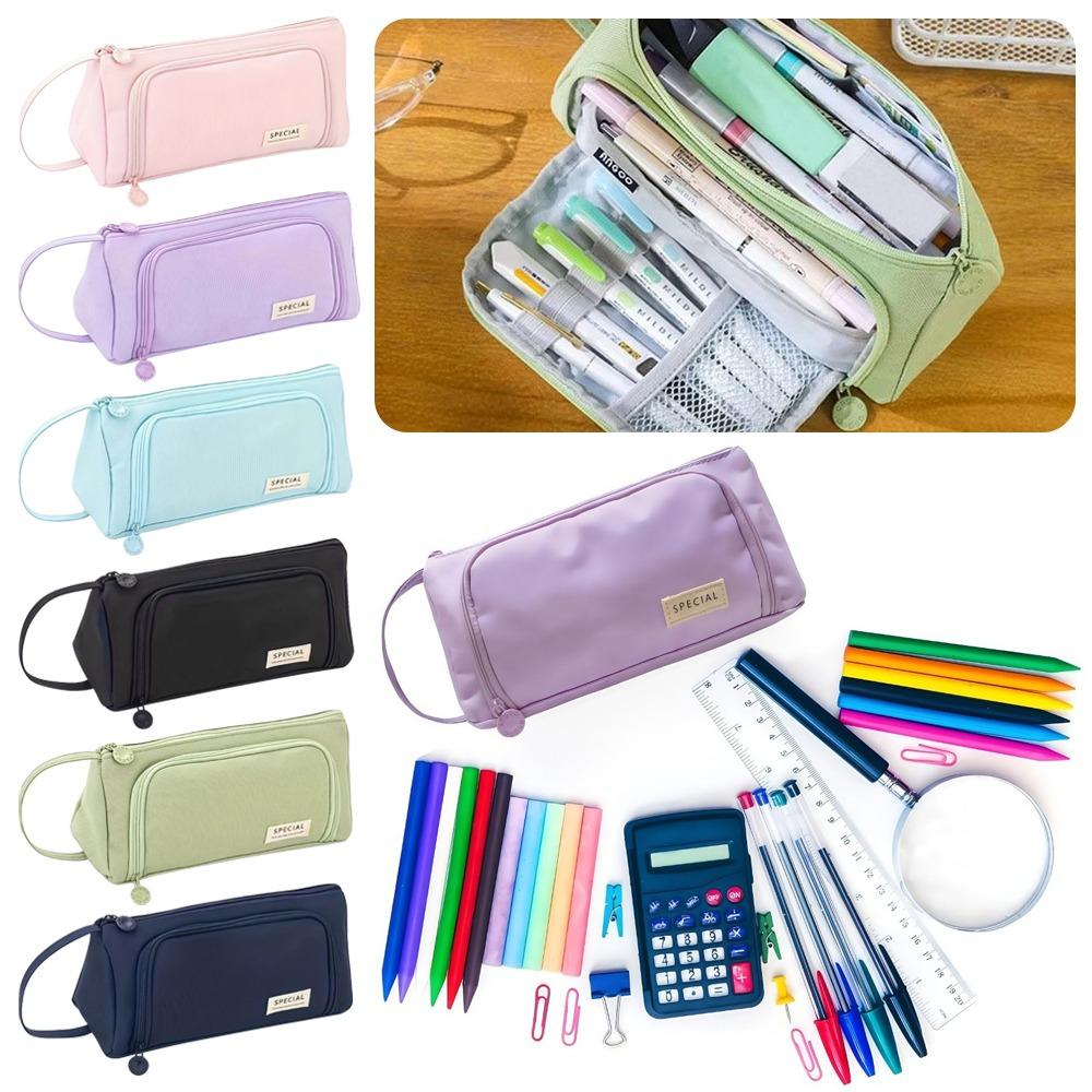 Portable Pencil Case Large Capacity Stationery Pouch High Quality Pen Box  School Office Supplies