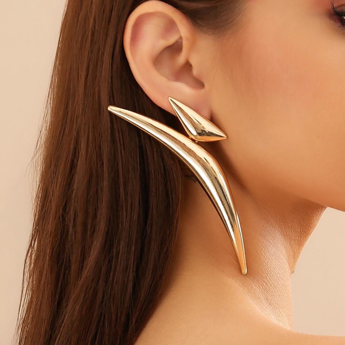 

Ingemark Exaggerated Irregular Geometric Big Stud Earrings for Women Exquisite Gold Color Piercing Earring Jewelry Accessories