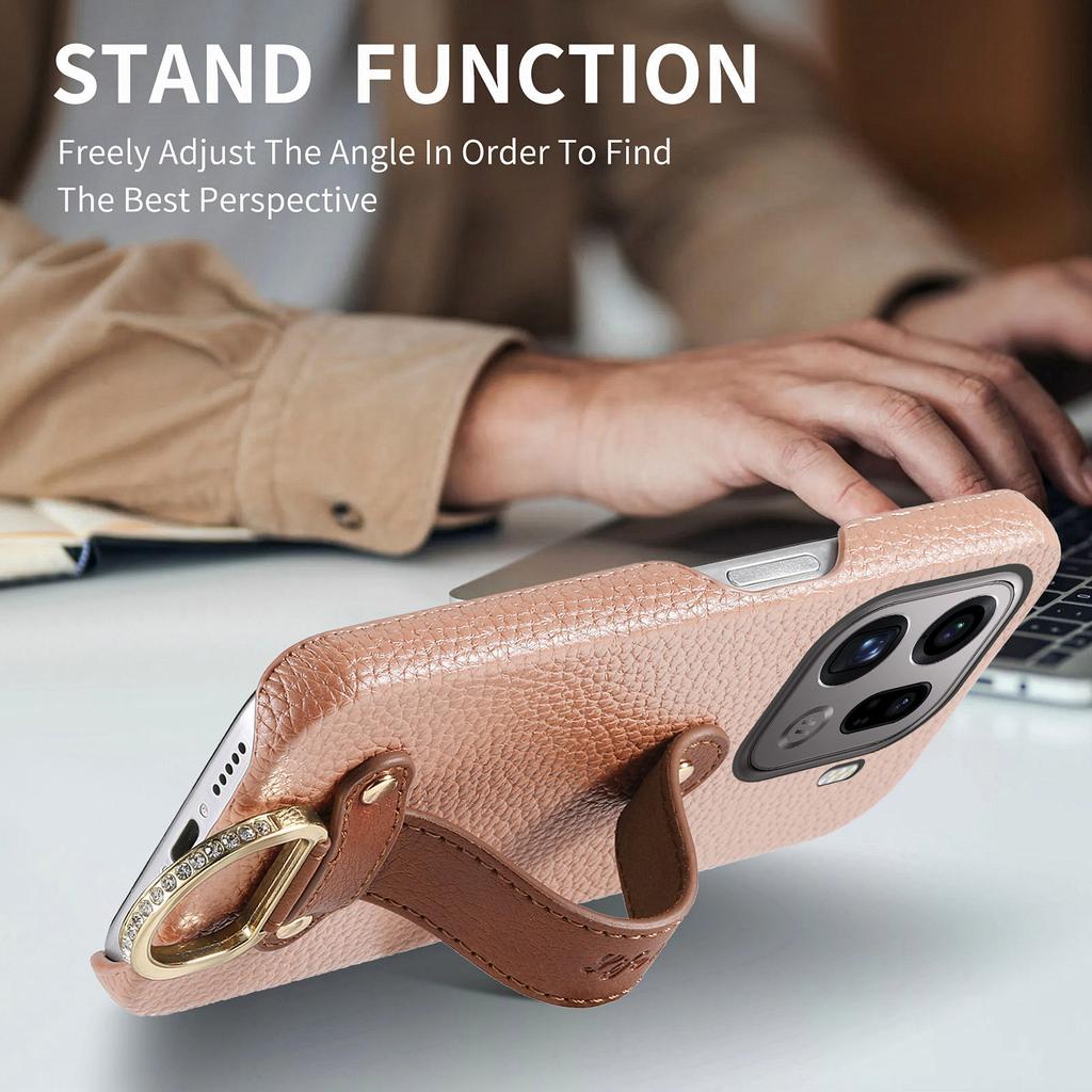 Stoßfeste Handgelenk-Handyhülle für OPPO Find X9 X8 Pro Findx9 Findx8 Leder-Schutzhülle für OPPO Find X9 Hüllen