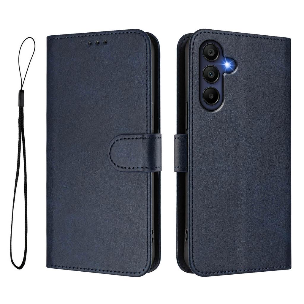 For Samsung Galaxy A16 4G/Galaxy A16 5G Wallet Case RFID Blocking Calf Texture Leather Stand Phone Cover with Strap