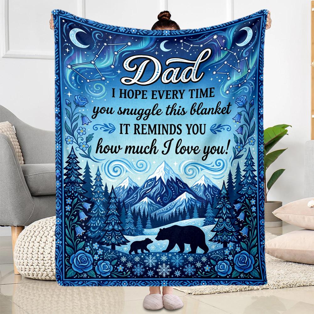 Love You Dad Blanket Flannel Blanket-Soft and Suitable for Sofas,Beds,Offices,Travel,All Seasons,Great Gift for Holidays and Birthdays.