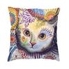 Colorful Cats Painting Pillow Case Home Decorative Kawaii Kitty Cushion Cover Throw Pillow For Car Double-Sided Printing