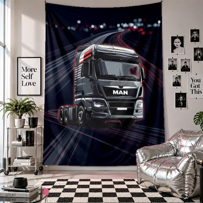 man truck Wall Tapestry Home Decor Wall Hanging Cloth for Bedroom Living Room Background