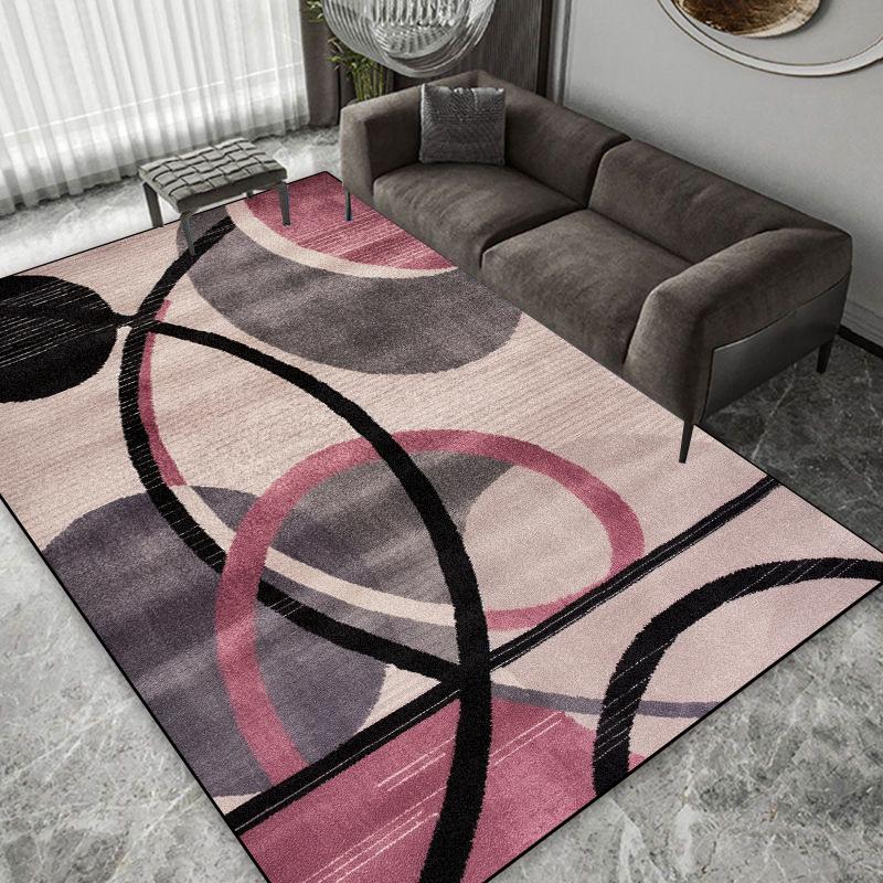 Modern Geometry Abstract Carpet Large Area Grey Decorate Easy Clean Non-slip Floor Mat Balcony Bedroom Washable Rug Customizable
