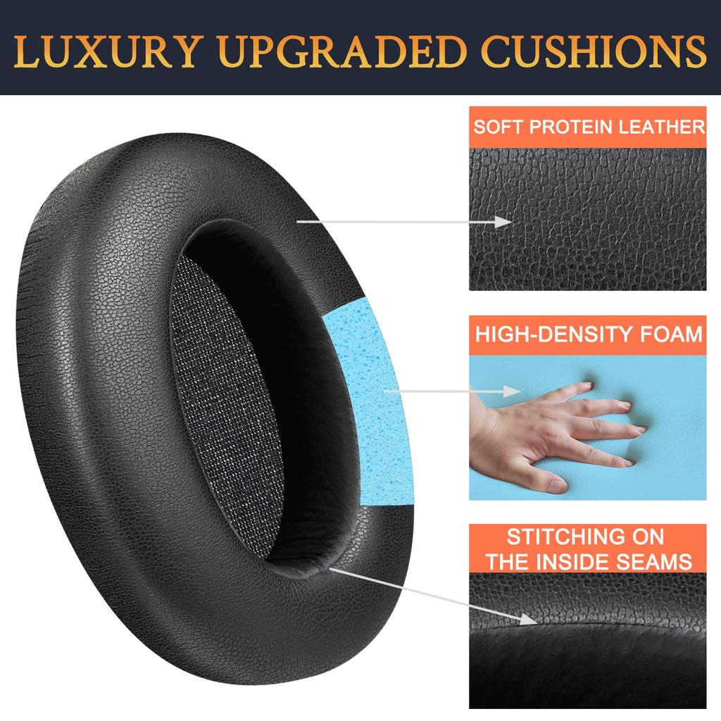SOULWIT Ear Pads Ear Cushions for Sony WH-XB910N Wireless Noise Cancelling Headphones - Headphone Pads XB910 Extra Bass Replacement Pads Protein Leath