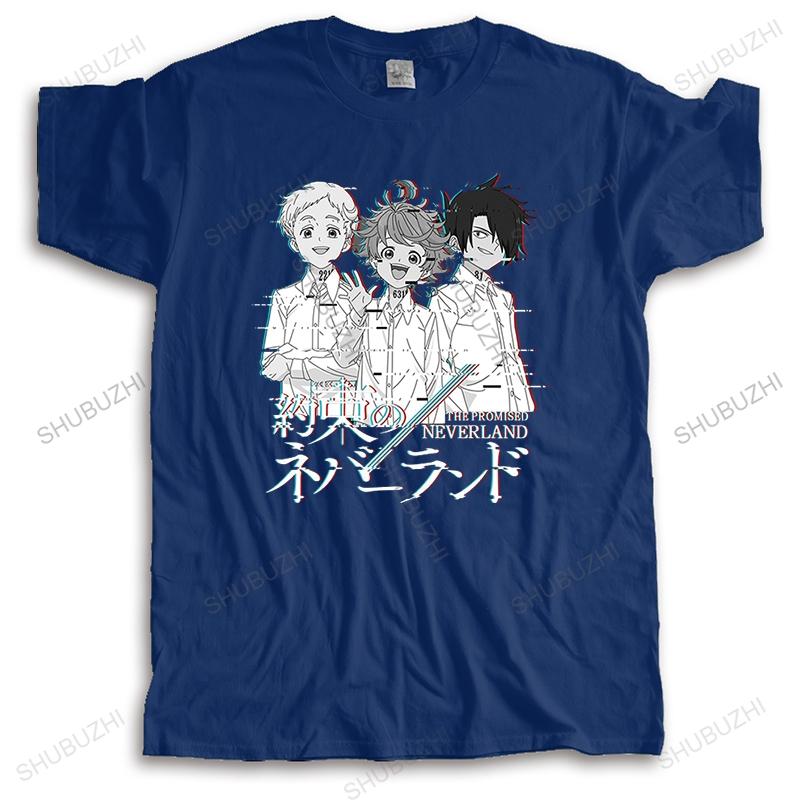 

Men Cotton T Shirt Summer Brand black Tshirt Classic The Promised Neverland Fashion Unisex High Quality Teeshirt Euro Size S