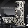 For iPhone 17 Pro Max Bumper Case Alloy Metal Borderless Back Cover with Magnetic Kickstand