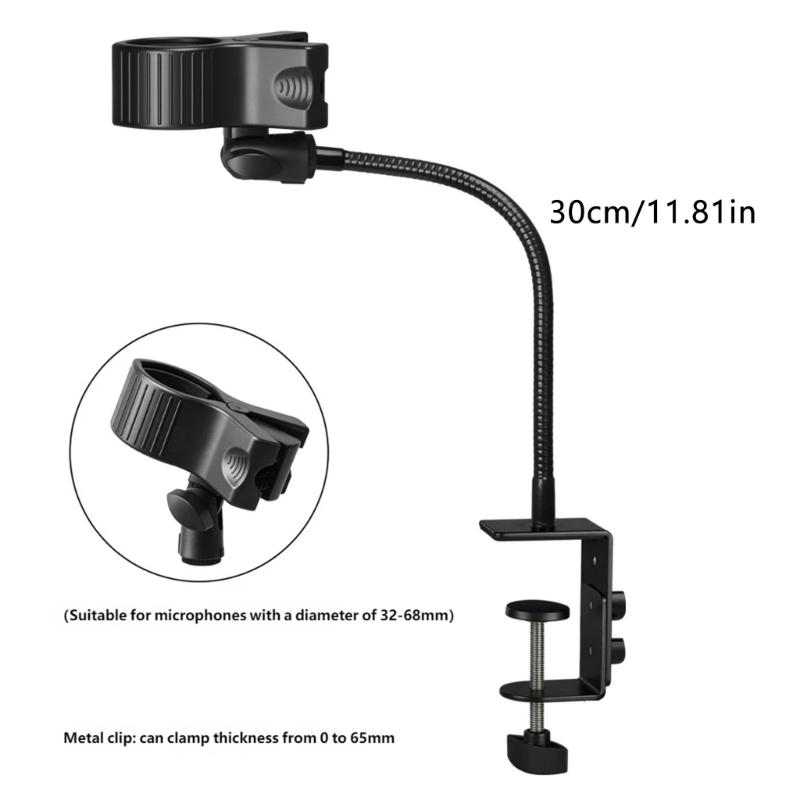 Adjustable Microphone Holder Clamp Gooseneck Arm Clip for Music Recording Equipment and Live Broadcast Accessories