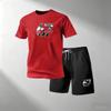 Hot Sale Men's 2 Piece T-Shirts Sets O-Neck Short Sleeve + Sports Shorts Breathable Quick Dry Casual Gym Home Outdoor Summer