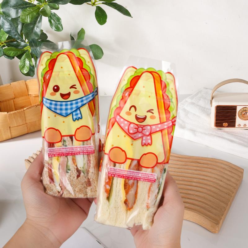 Triangular Sandwich Packaging Paper Leak-Proof Clear Bags 20/100 PCS for Morning Breakfast Sandwich Toast Wrapping