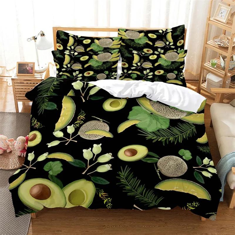 3D Summer Tropical Fruit Duvet Cover with Pillowcase King Full Size Queen Double Bed Quilt Case Linens Single Twin Bedding Sets