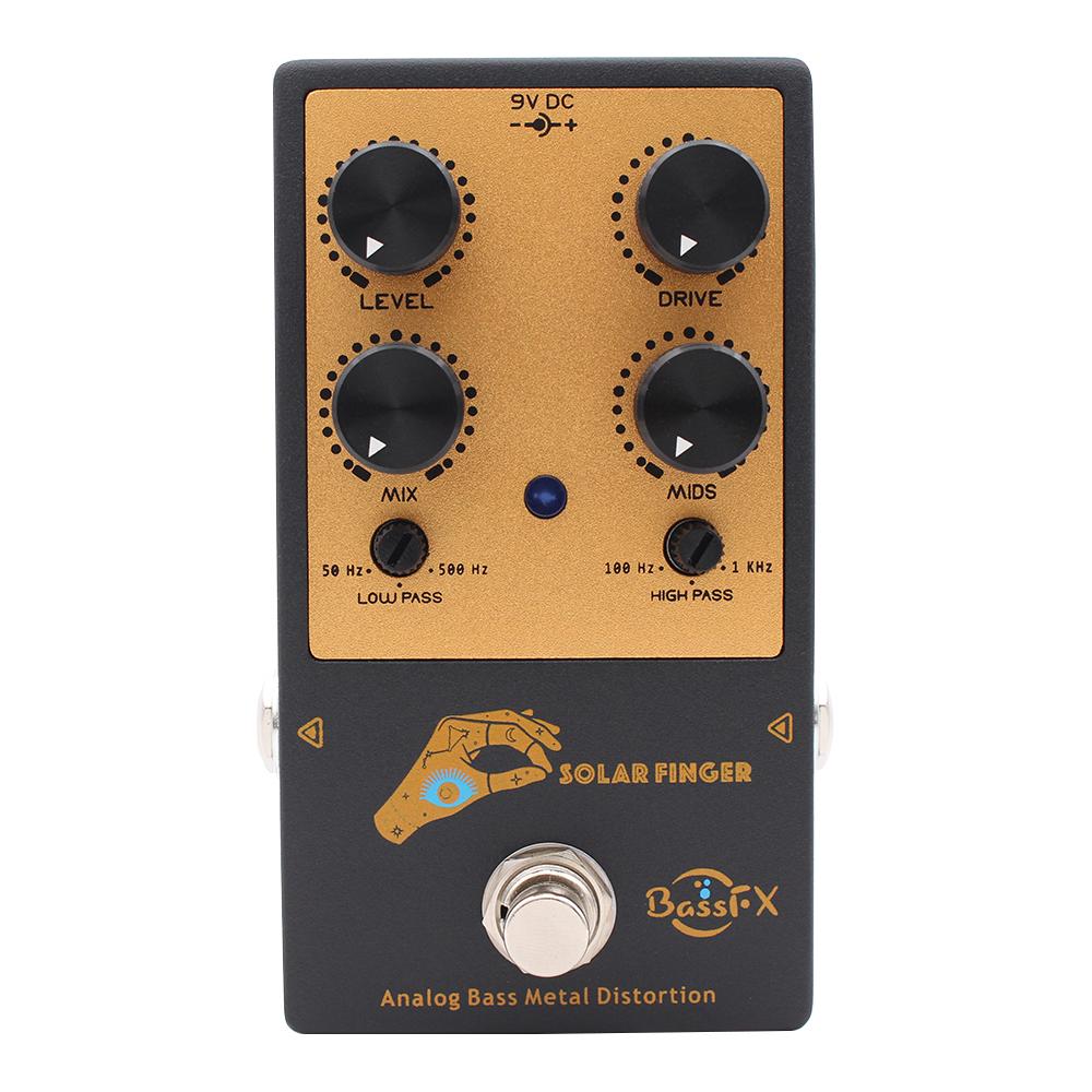 

Fanmuzk Solar Finger Bass Metal Distortion Effect Pedal Analog Circuit with Low-Pass and High-Pass Filter Control for Bassists