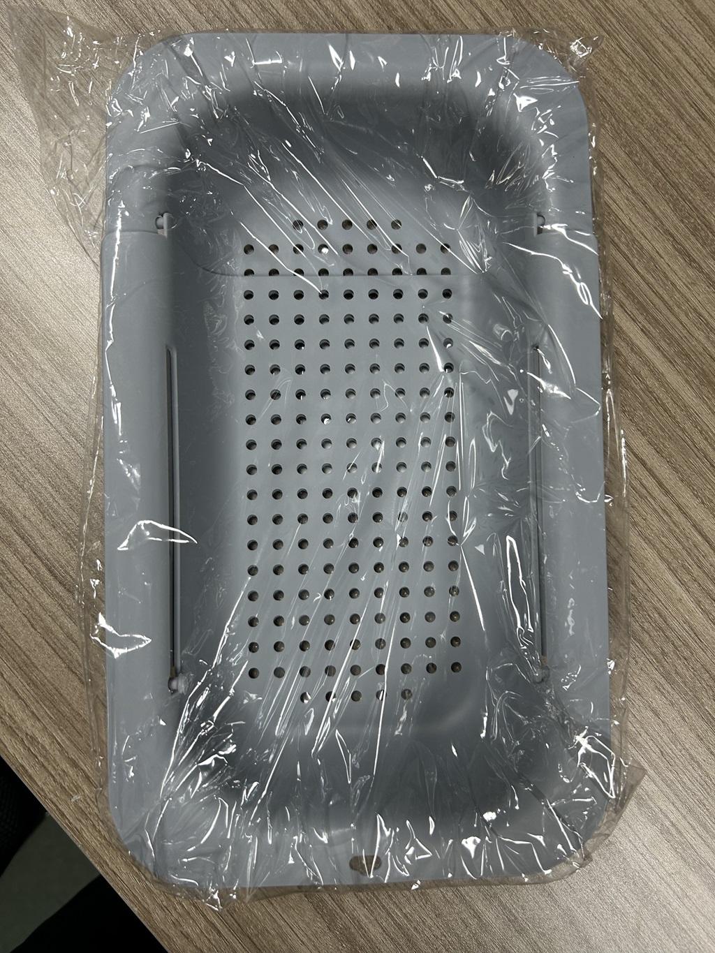 

Sink Colander Basket, Organizer Storage Blue, Draining Plate - Expandable Home Kitchen Essentials (7.9Wx14.5-19.5Lx2.75H) Gray светло-серый