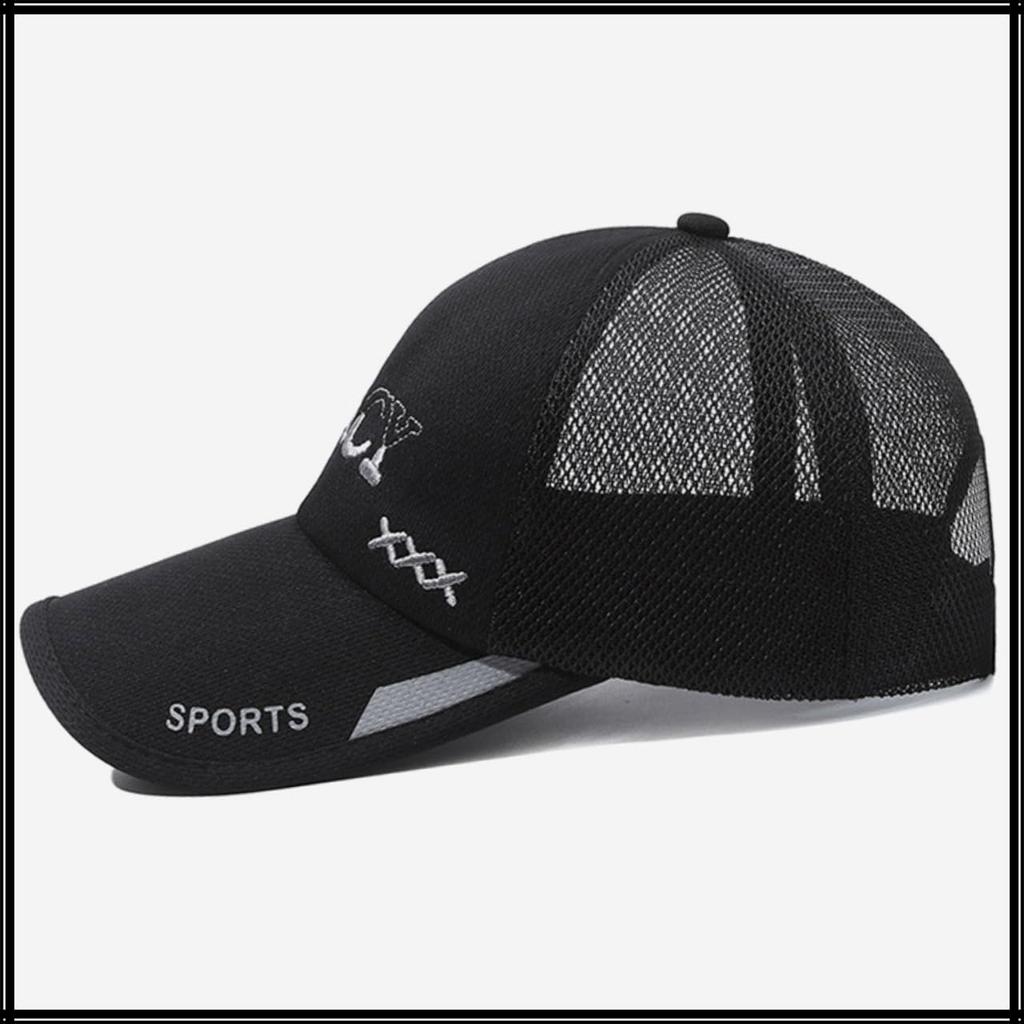 Șapcă Pălărie Plasă Logo Sport Protecție Solară Respirabilă Ușoară Vară Exterior CZA488 [Colț Alb] Bărbați (gri)