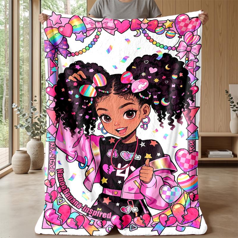 Magical Princess Sparkle Theme blanket Lightweight Warm Flannel Blanket Decorative Throw Blanket for Home Decoration