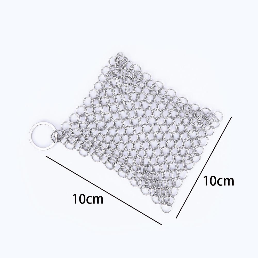 Scrubber Durable Chainmail Square Cleaning Cast Iron Cleaner Stainless Steel Kitchen Tool Pan Brush