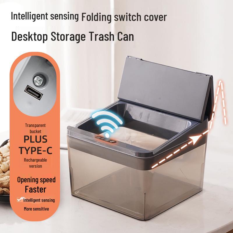 Smart Induction Desktop Trash & Storage Bin