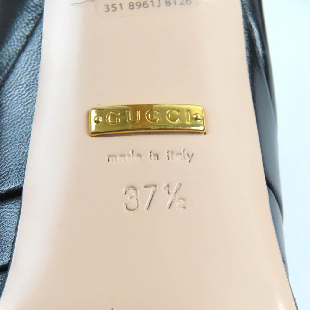 Pristine GUCCI pumps Belt design, almond toe, thick sole black leather Women Used