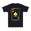 Ace of Spades Poker Shirt, Golden Playing Cards Graphic Unisex T-shirt Unisex T-Shirt