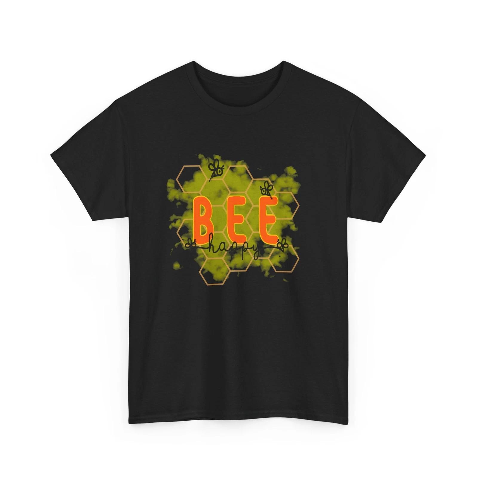 Bee T-Shirt | Save the Bees Shirt | Funny Honeybee Tee | Be Happy print Shirt S