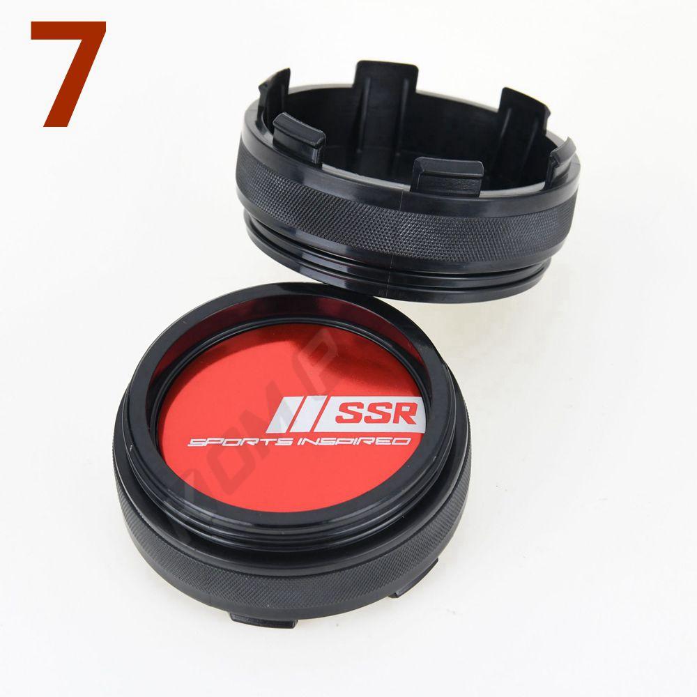 AAYP1 4PCS 61MM OD / 57.5MM ID Sport Rim Cap SSR Racing Sticker Centre Cap Rim Wheel Cover Cap Hubcaps