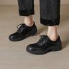 Krazing Pot Suede Round Toe Thick Nottom Lace Up Summer Autumn Leisure Shoes Big Size 42 Women Sneaker