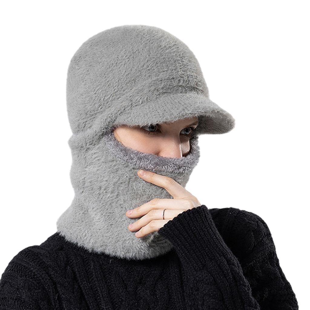 Furry Balaclava for Outdoor Activity Hat with Neck Warmer Hat Pullover Unisex Hat Furry Skull Caps 2000s