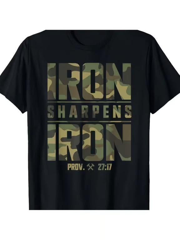 Men's Christian Camouflage Scripture Fitness T-Shirt - 100% Cotton 220gsm Heavyw Unisex T-Shirt