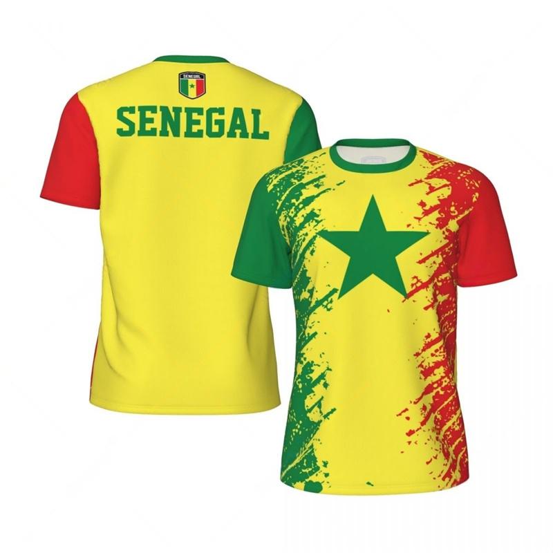 Summer 3d Printed Senegal T-shirt Outdoor Sports Running T Shirt Short Sleeve Tee Shirts Football Jersey S