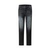 Salt-Washed Soft Black Denim Long Pants