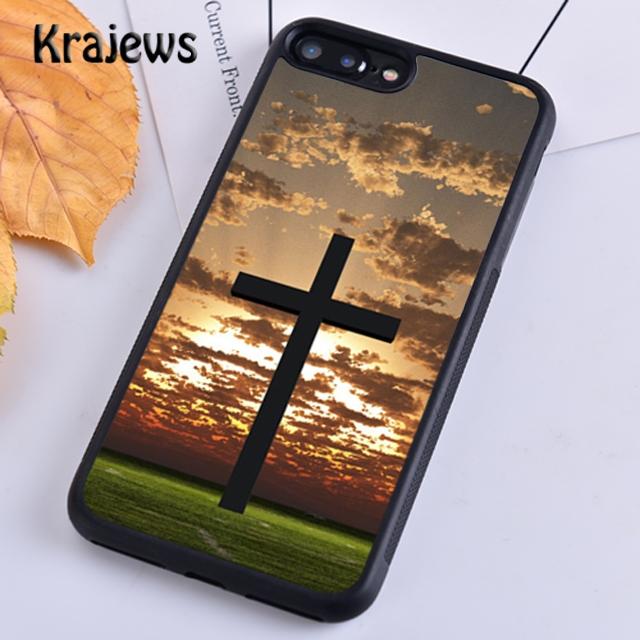 Krajews Christian Jesus The Cross Black Plastic Phone Case For iPhone 17 Air 16 15 14 Plus 11 12 13 Pro Max Coque Fundas