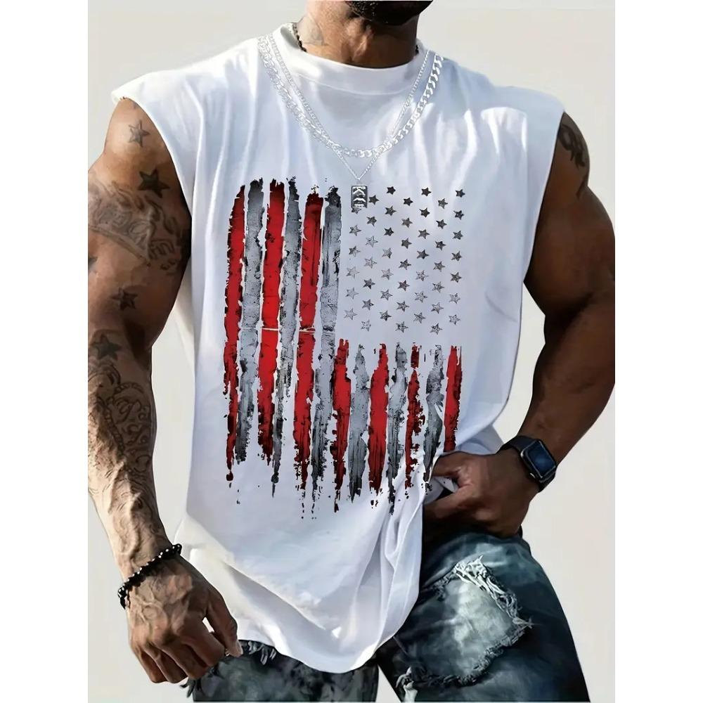 3D Creative Retro Motorcycle Print Outdoor T-shirt Sports Style Casual Breathable Round Neck Four-season Fitness Men's Vest