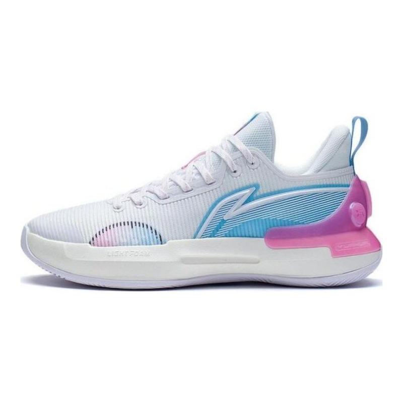 Li-Ning Yushuai Retro South Coast Men s Low Top Basketball Shoes White Blue Pink ABPS031-2 43