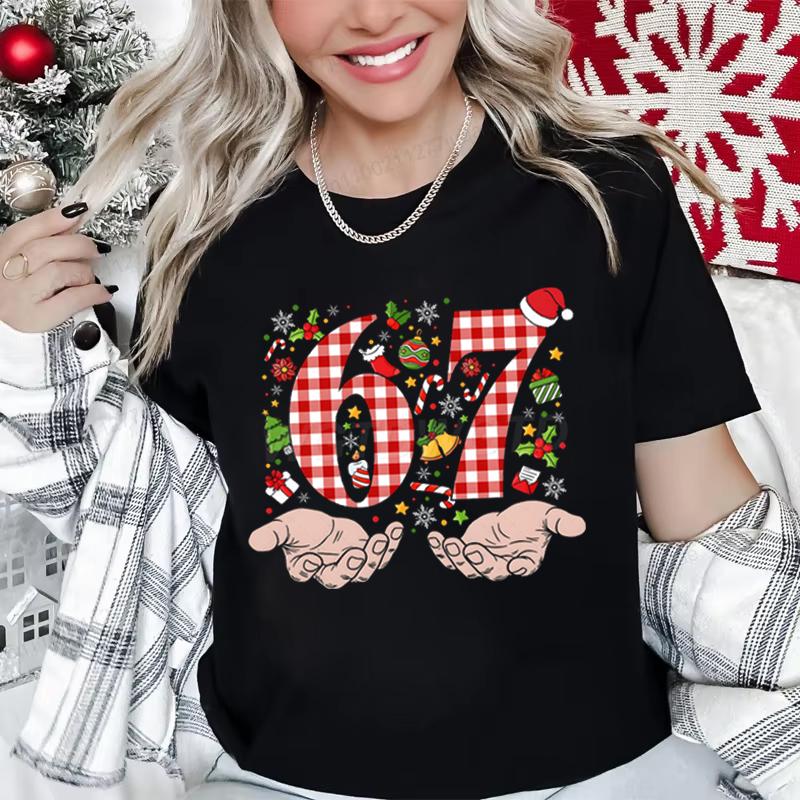 Merry Christmas 6 7 Meme Shirt for Unisex Women Trendy Funny Hands Vintage T Shirts Unisex Funny Style Internet Humor Tee Shirt